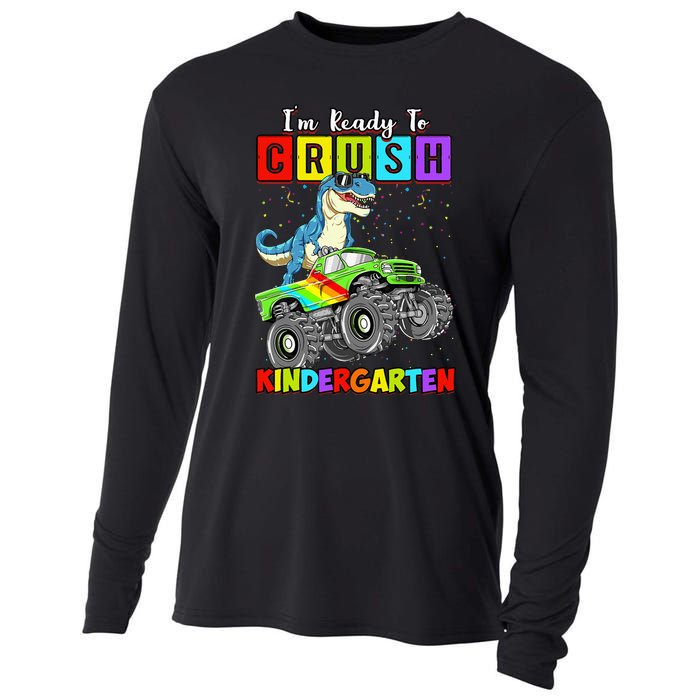 I'm Ready To Crush Kindergarten Dinosaur Back To School Cooling Performance Long Sleeve Crew