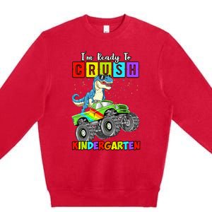 I'm Ready To Crush Kindergarten Dinosaur Back To School Premium Crewneck Sweatshirt