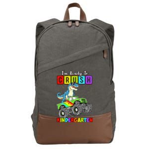 I'm Ready To Crush Kindergarten Dinosaur Back To School Cotton Canvas Backpack