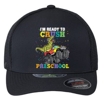 IM Ready To Crush Pre K Monster Truck Dinosaur T Rex Boy Flexfit Unipanel Trucker Cap