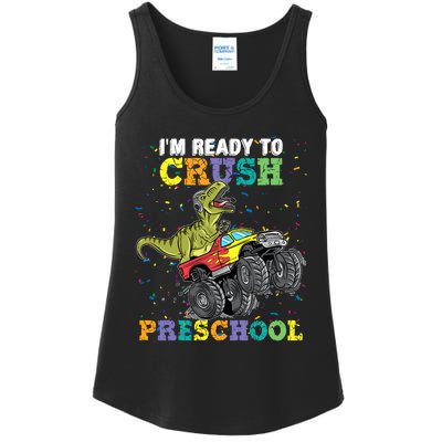 IM Ready To Crush Pre K Monster Truck Dinosaur T Rex Boy Ladies Essential Tank