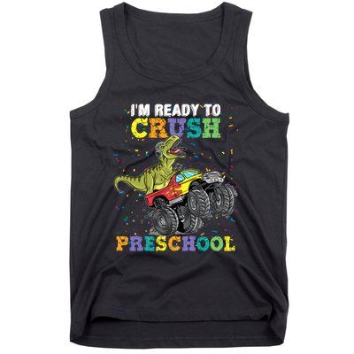 IM Ready To Crush Pre K Monster Truck Dinosaur T Rex Boy Tank Top