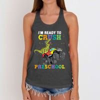 IM Ready To Crush Pre K Monster Truck Dinosaur T Rex Boy Women's Knotted Racerback Tank