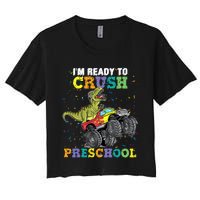 IM Ready To Crush Pre K Monster Truck Dinosaur T Rex Boy Women's Crop Top Tee