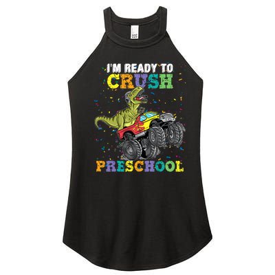 IM Ready To Crush Pre K Monster Truck Dinosaur T Rex Boy Women's Perfect Tri Rocker Tank