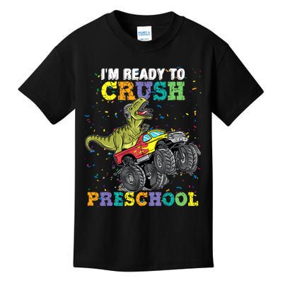 IM Ready To Crush Pre K Monster Truck Dinosaur T Rex Boy Kids T-Shirt