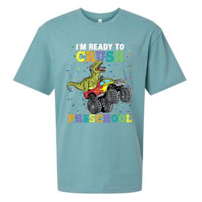 IM Ready To Crush Pre K Monster Truck Dinosaur T Rex Boy Sueded Cloud Jersey T-Shirt