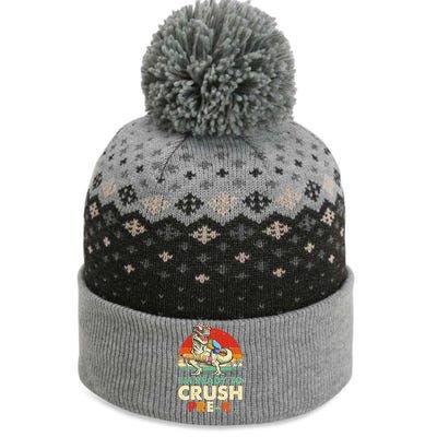 Im Ready To Crush PreK Retro Dinosaur Funny Back To School Gift The Baniff Cuffed Pom Beanie