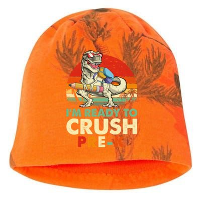 Im Ready To Crush PreK Retro Dinosaur Funny Back To School Gift Kati - Camo Knit Beanie