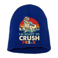 Im Ready To Crush PreK Retro Dinosaur Funny Back To School Gift Short Acrylic Beanie