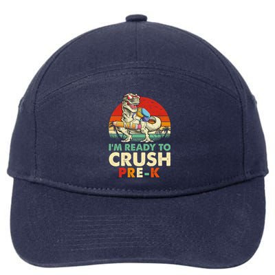 Im Ready To Crush PreK Retro Dinosaur Funny Back To School Gift 7-Panel Snapback Hat