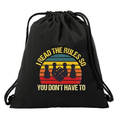 I Read The Rules So You DonT Have To Board Games Drawstring Bag