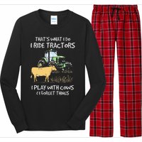 I Ride Tractors I Play With Cows And I Forget Things Farmer Long Sleeve Pajama Set