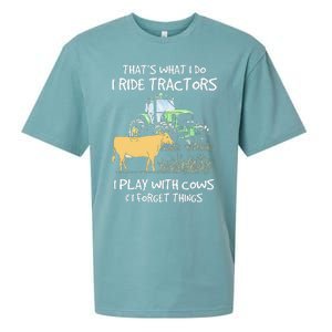 I Ride Tractors I Play With Cows And I Forget Things Farmer Sueded Cloud Jersey T-Shirt