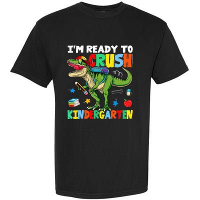 I'm Ready To Crush Kindergarten Back To School Dinosaur Garment-Dyed Heavyweight T-Shirt