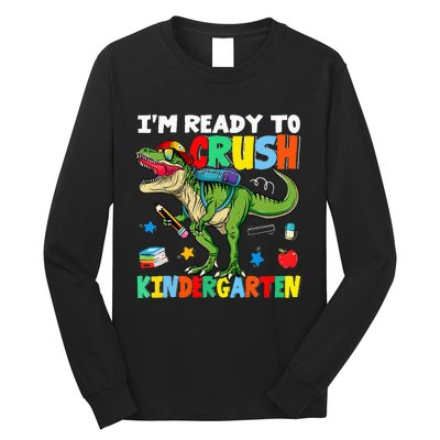 I'm Ready To Crush Kindergarten Back To School Dinosaur Long Sleeve Shirt