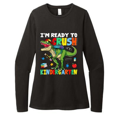 I'm Ready To Crush Kindergarten Back To School Dinosaur Womens CVC Long Sleeve Shirt