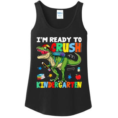 I'm Ready To Crush Kindergarten Back To School Dinosaur Ladies Essential Tank