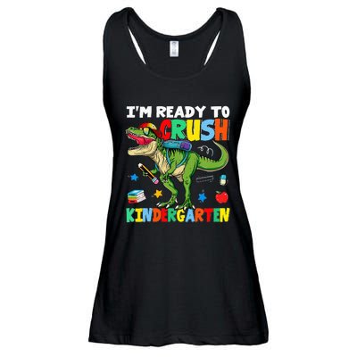 I'm Ready To Crush Kindergarten Back To School Dinosaur Ladies Essential Flowy Tank