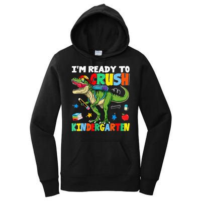 I'm Ready To Crush Kindergarten Back To School Dinosaur Women's Pullover Hoodie