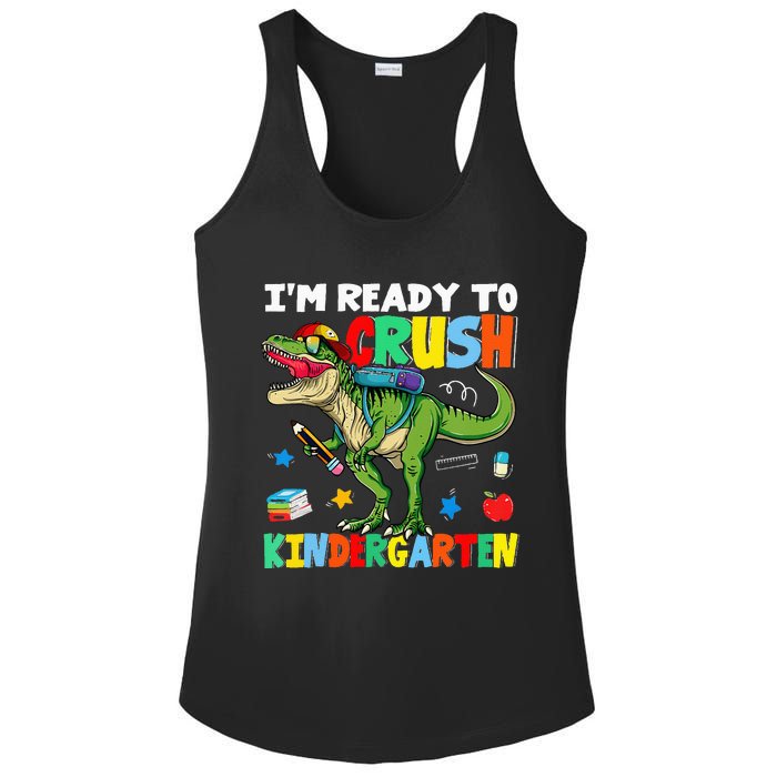 I'm Ready To Crush Kindergarten Back To School Dinosaur Ladies PosiCharge Competitor Racerback Tank