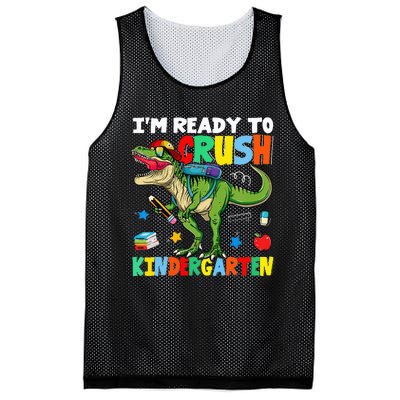 I'm Ready To Crush Kindergarten Back To School Dinosaur Mesh Reversible Basketball Jersey Tank