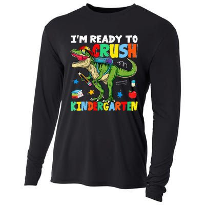 I'm Ready To Crush Kindergarten Back To School Dinosaur Cooling Performance Long Sleeve Crew