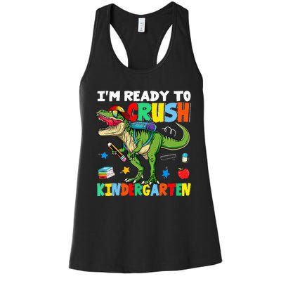 I'm Ready To Crush Kindergarten Back To School Dinosaur Women's Racerback Tank