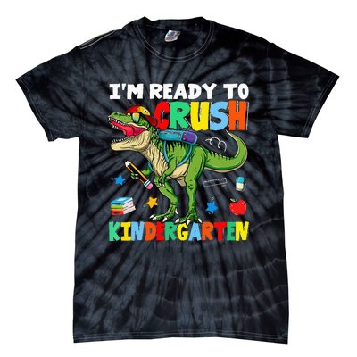 I'm Ready To Crush Kindergarten Back To School Dinosaur Tie-Dye T-Shirt