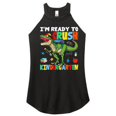 I'm Ready To Crush Kindergarten Back To School Dinosaur Women's Perfect Tri Rocker Tank