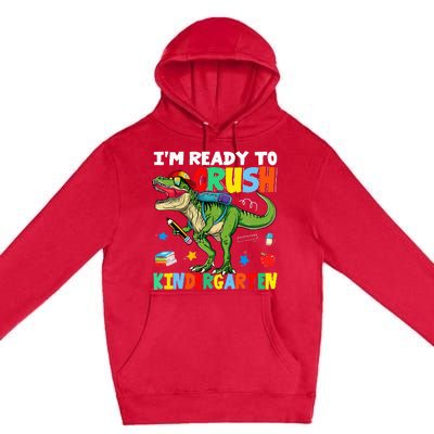 I'm Ready To Crush Kindergarten Back To School Dinosaur Premium Pullover Hoodie