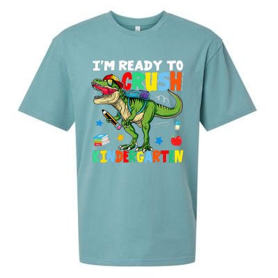 I'm Ready To Crush Kindergarten Back To School Dinosaur Sueded Cloud Jersey T-Shirt