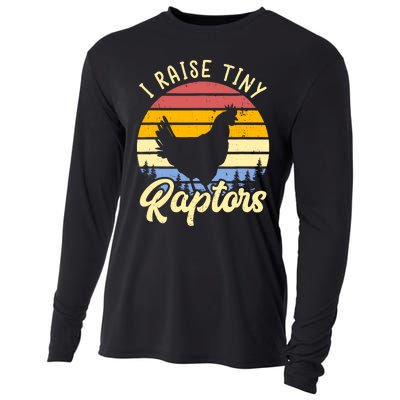 I Raise Tiny Raptors Vintage Chicken Mom Hen Cooling Performance Long Sleeve Crew