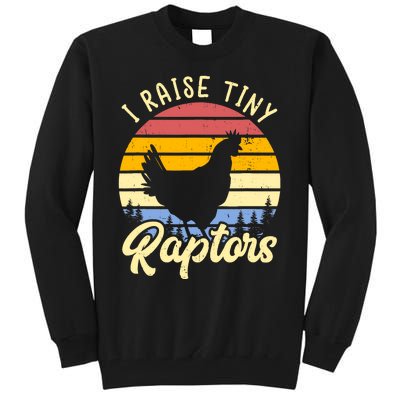 I Raise Tiny Raptors Vintage Chicken Mom Hen Tall Sweatshirt