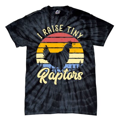 I Raise Tiny Raptors Vintage Chicken Mom Hen Tie-Dye T-Shirt