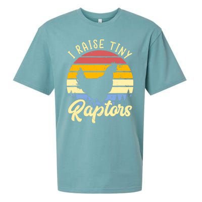 I Raise Tiny Raptors Vintage Chicken Mom Hen Sueded Cloud Jersey T-Shirt