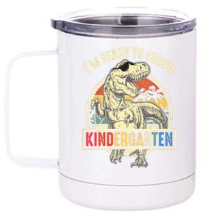 Im Ready To Crush Kindergarten Back To School Dinosaur 12 oz Stainless Steel Tumbler Cup