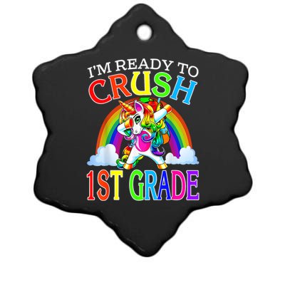 Im Ready To Crush 1st Grade Unicorn Back To School Ceramic Star Ornament