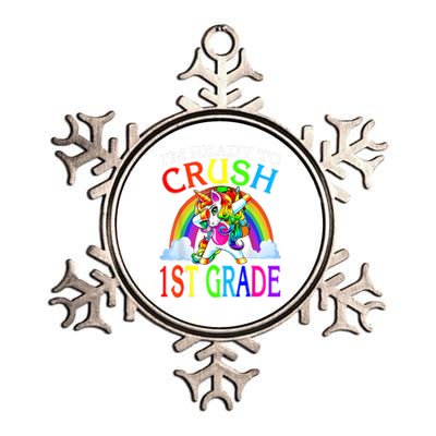 Im Ready To Crush 1st Grade Unicorn Back To School Metallic Star Ornament