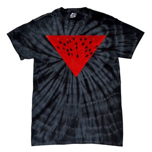 Inverted Red Triangle Watermelon Slice Tie-Dye T-Shirt