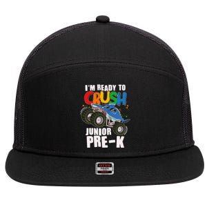 Im Ready To Crush Junior Pre K Shark Monster Truck 7 Panel Mesh Trucker Snapback Hat