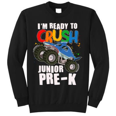 Im Ready To Crush Junior Pre K Shark Monster Truck Sweatshirt