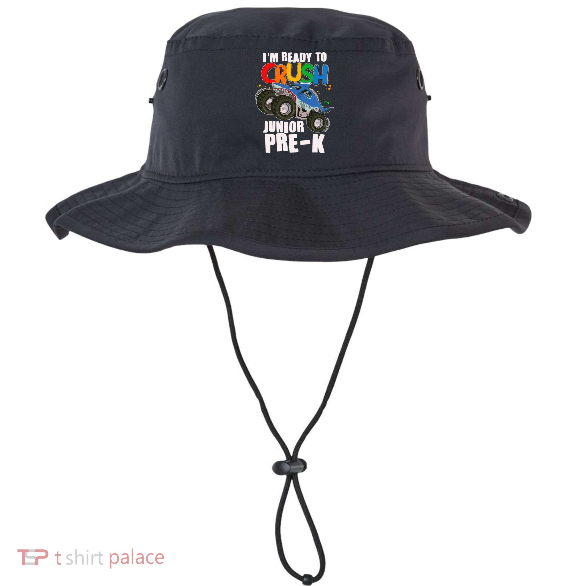 Im Ready To Crush Junior Pre K Shark Monster Truck Bucket Hat