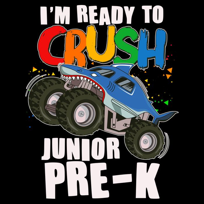 Im Ready To Crush Junior Pre K Shark Monster Truck Flatbill Hat