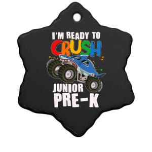 Im Ready To Crush Junior Pre K Shark Monster Truck Ceramic Star Ornament