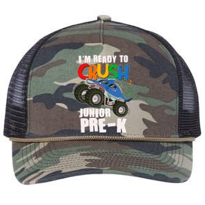 Im Ready To Crush Junior Pre K Shark Monster Truck Retro Rope Trucker Hat Cap