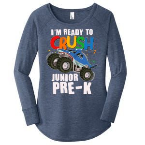 Im Ready To Crush Junior Pre K Shark Monster Truck Women's Perfect Tri Tunic Long Sleeve Shirt