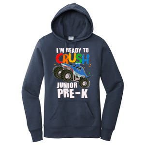 Im Ready To Crush Junior Pre K Shark Monster Truck Women's Pullover Hoodie