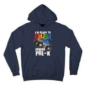 Im Ready To Crush Junior Pre K Shark Monster Truck Tall Hoodie