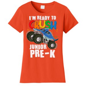 Im Ready To Crush Junior Pre K Shark Monster Truck Women's T-Shirt